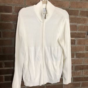 Men’s Calvin Klein off white zip up sweater